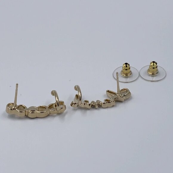 Authentic CHANEL Coco Chanel logo earrings with gold hardware Brand New - Picture 3 of 10